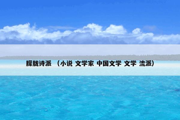 朦胧诗派 （小说 文学家 中国文学 文学 流派）
