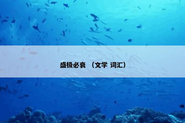 盛极必衰 （文学 词汇）