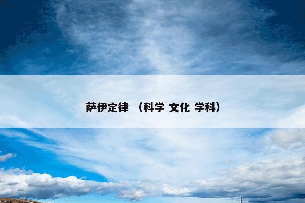 萨伊定律 （科学 文化 学科）