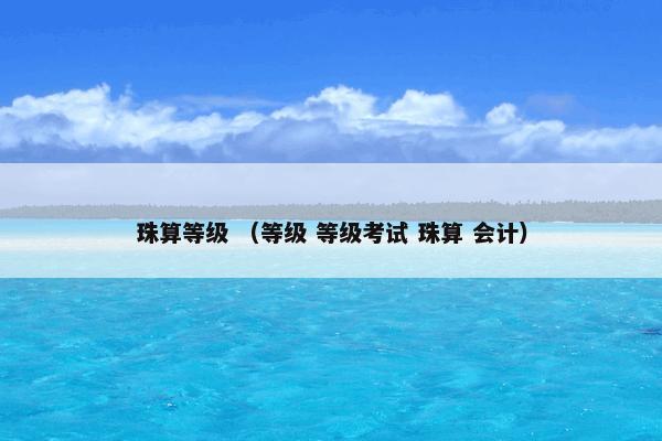 珠算等级 （等级 等级考试 珠算 会计）