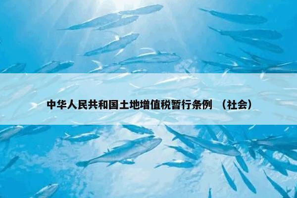 中华人民共和国土地增值税暂行条例 （社会）