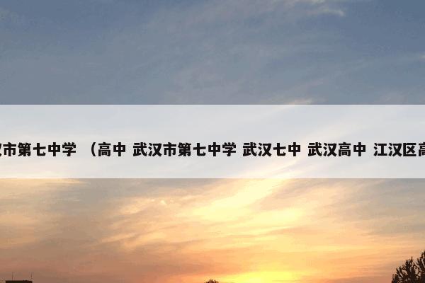 武汉市第七中学 （高中 武汉市第七中学 武汉七中 武汉高中 江汉区高中）