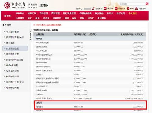 支付限额、网上限额支付